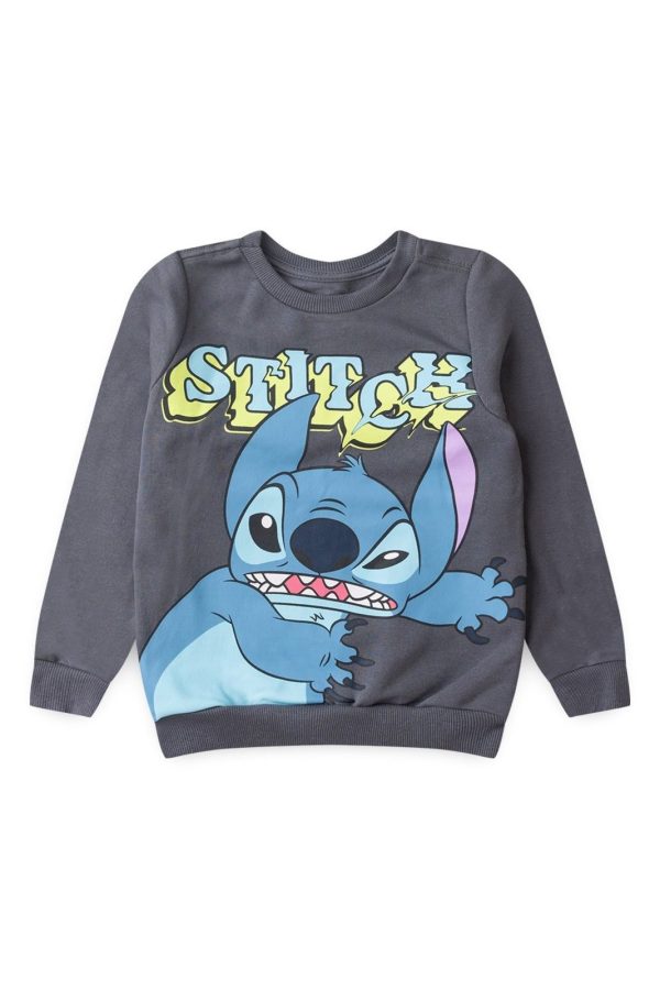 Infantil - Casaco Disney Moletom Stitch Chumbo