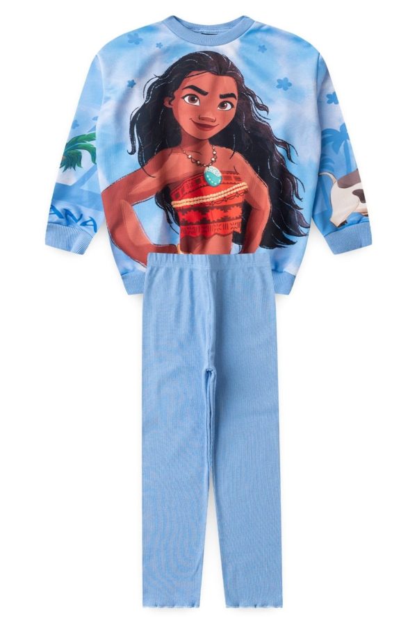 Infantil - Conjunto Disney Moana Casaco e Legging Azul